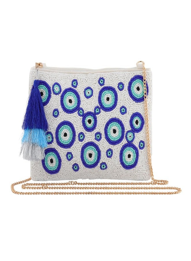 VOYLLA Evil Eye Beaded Clutch Bag For Women,Casual,Travel,Stylish,Gift For Women & Girls - Image 1